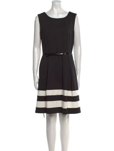 Pre-owned Calvin Klein Collection Bateau Neckline Mini Dress In Black