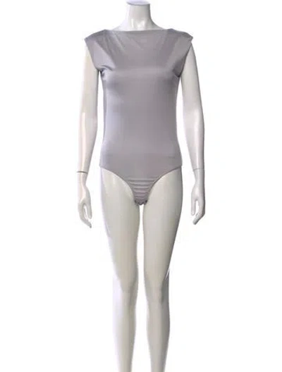 Pre-owned Calvin Klein Collection Bateau Neckline Sleeveless Bodysuit In Neutral