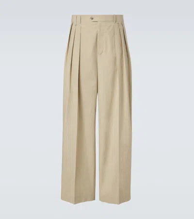 Calvin Klein Collection Baxter Pleated Cotton Straight Pants In Neutral
