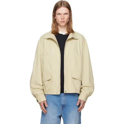 Calvin Klein Collection Beige Donald Bomber Jacket In Green