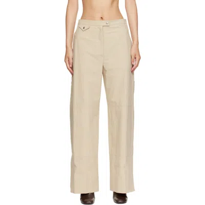 Calvin Klein Gemma Cotton Straight-leg Pants In Neutral