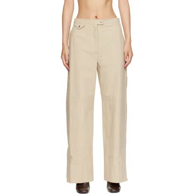 Calvin Klein Collection Beige Gemma Trousers In Green