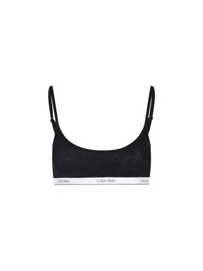 Calvin Klein Collection Bralette Logo In Black