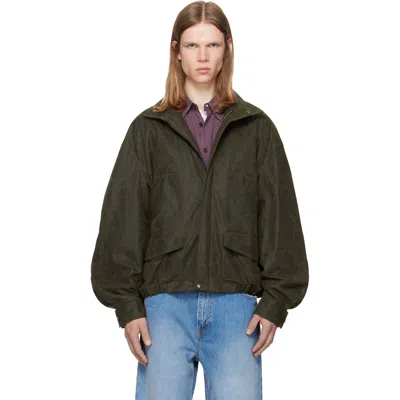 Calvin Klein Collection Brown Donald Bomber Jacket In Green