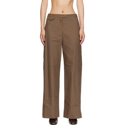 Calvin Klein Collection Brown Gemma Trousers In Gray