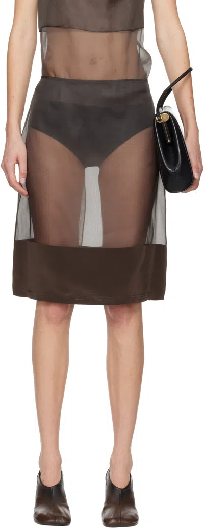 Calvin Klein Collection Brown Mabel Midi Skirt
