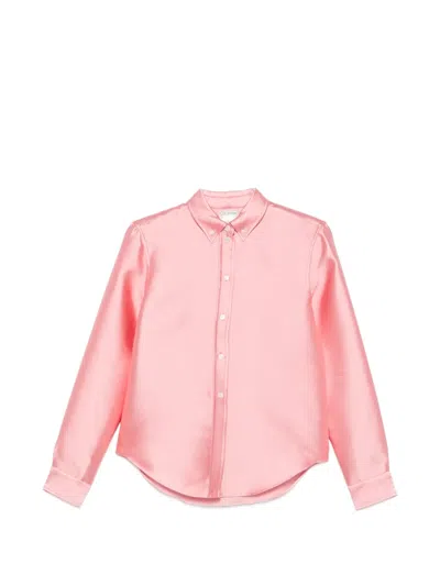 Calvin Klein Collection Button-down Satin Shirt In Pink