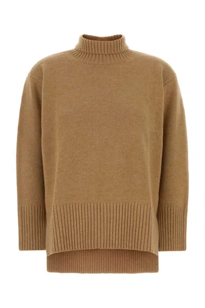 Calvin Klein Collection Camel Wool Sweater For Women In Brown