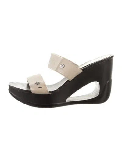 Pre-owned Calvin Klein Collection Canvas Sandals In Black