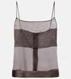 Calvin Klein Collection Carmen Sheer Silk Camisole In Brown