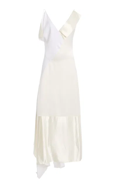 Calvin Klein Collection Cary Asymmetric Maxi Dress In White
