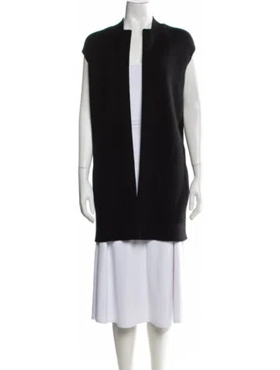 Pre-owned Calvin Klein Collection Cashmere Open Front Sweater In Black