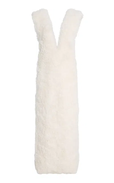 Calvin Klein Collection Chiffon Flower Cotton Maxi Dress In White