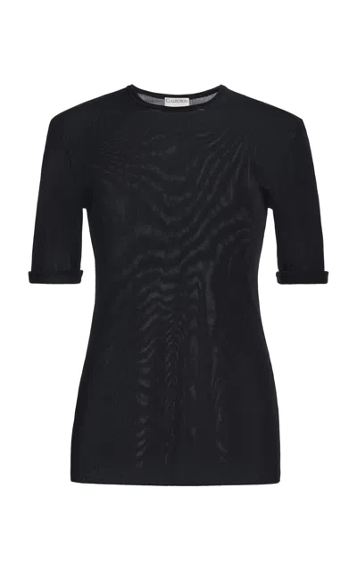 Calvin Klein Collection Clothilde Half-sleeve Top In Black