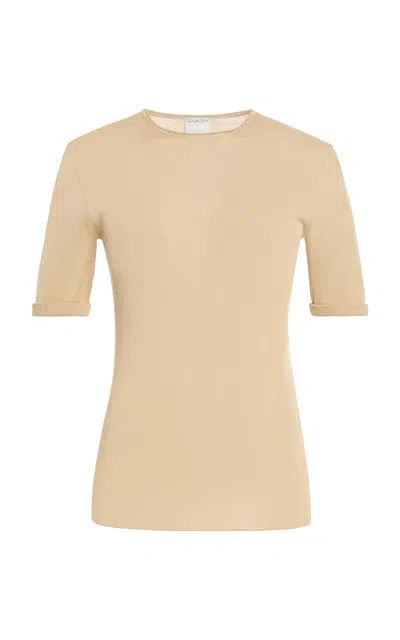 Calvin Klein Collection Clothilde Half-sleeve Top In Gold