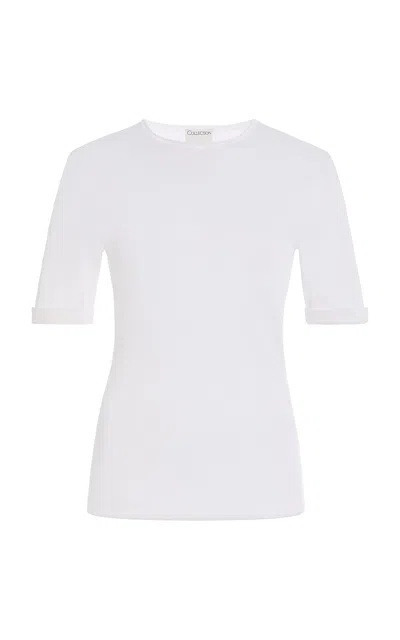Calvin Klein Collection Clothilde Half-sleeve Top In White