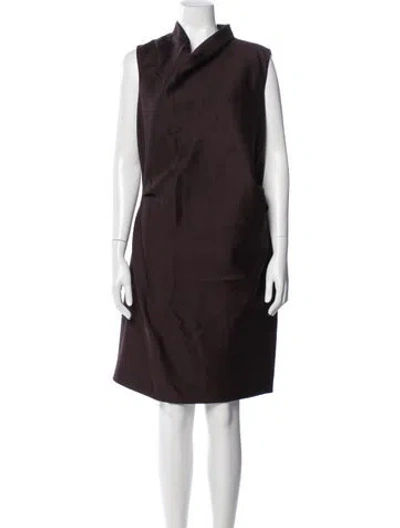 Pre-owned Calvin Klein Collection Cowl Neck Knee-length Dress In Purple
