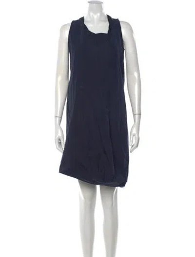Pre-owned Calvin Klein Collection Cowl Neck Mini Dress In Blue
