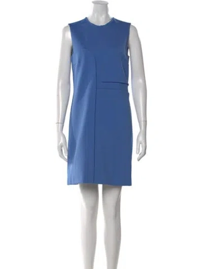 Pre-owned Calvin Klein Collection Crew Neck Knee-length Dress In Blue