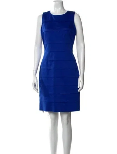 Pre-owned Calvin Klein Collection Crew Neck Knee-length Dress In Blue