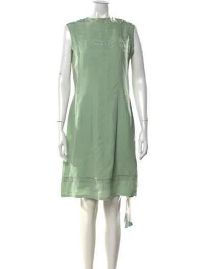 Pre-owned Calvin Klein Collection Crew Neck Knee-length Dress In Green