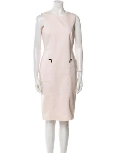 Pre-owned Calvin Klein Collection Crew Neck Knee-length Dress In Pink
