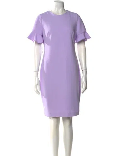 Pre-owned Calvin Klein Collection Crew Neck Knee-length Dress In Purple