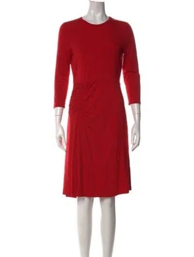 Pre-owned Calvin Klein Collection Crew Neck Knee-length Dress In Red