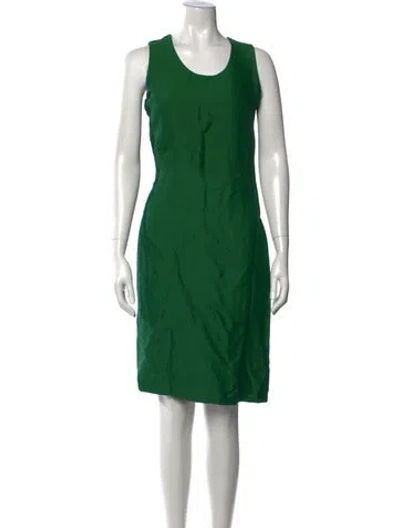 Pre-owned Calvin Klein Collection Crew Neck Knee-length Dress W/ Tags In Green