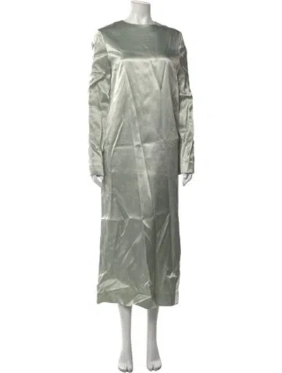 Pre-owned Calvin Klein Collection Crew Neck Long Dress In Green
