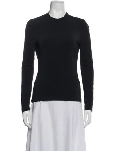Pre-owned Calvin Klein Collection Crew Neck Long Sleeve Top In Black
