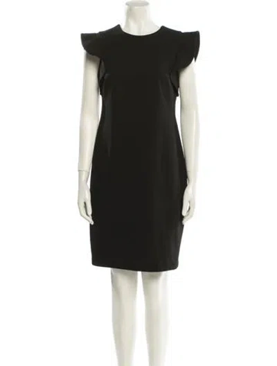 Pre-owned Calvin Klein Collection Crew Neck Mini Dress In Black