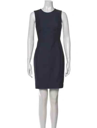 Pre-owned Calvin Klein Collection Crew Neck Mini Dress In Gray