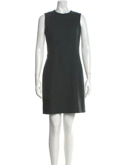 Pre-owned Calvin Klein Collection Crew Neck Mini Dress In Green