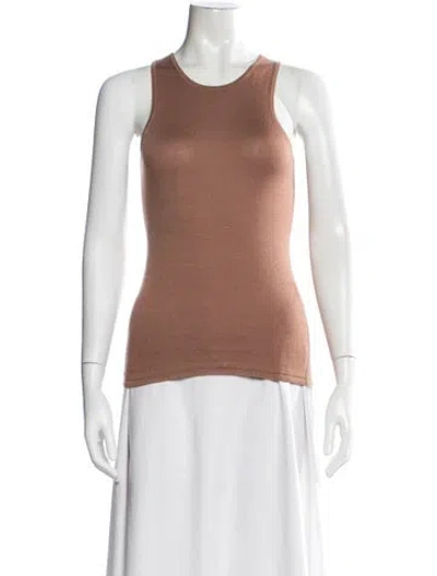 Pre-owned Calvin Klein Collection Crew Neck Sleeveless Top In Brown