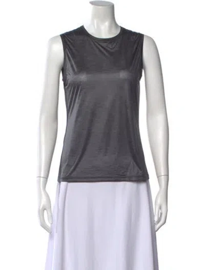 Pre-owned Calvin Klein Collection Crew Neck Sleeveless Top In Gray