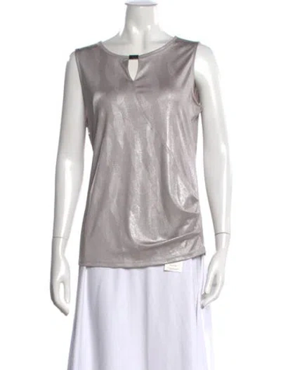 Pre-owned Calvin Klein Collection Crew Neck Sleeveless Top In Gray
