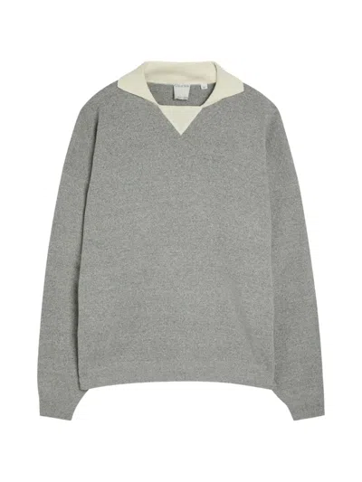 Calvin Klein Collection Desmond Colour-block Knitted Sweater In Gray