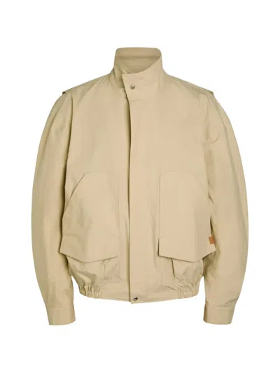 Calvin Klein Collection Donald Funnel-neck Flap-pocket Jacket In Neutral