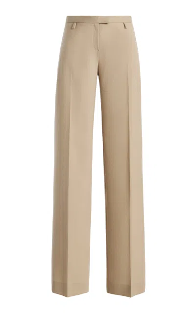Calvin Klein Collection Emely Low-rise Wool Straight-leg Pants In Brown