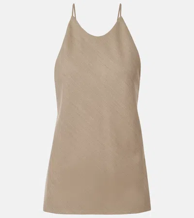 Calvin Klein Collection Erin Wool-blend Top In Brown