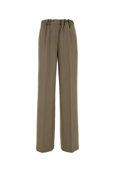 Calvin Klein Collection Fernanda Wool-blend Pants In Beige O Tan