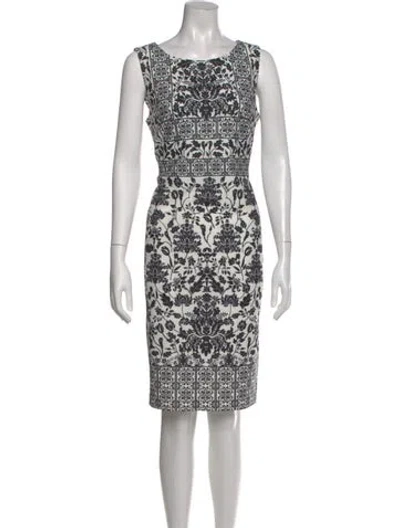 Pre-owned Calvin Klein Collection Floral Print Knee-length Dress In Black