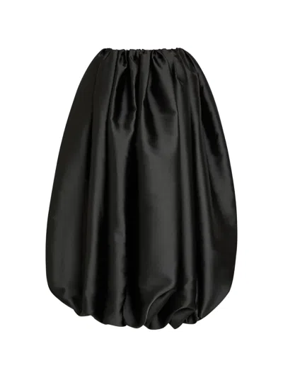 Calvin Klein Collection Gathered Duchesse Satin Maxi Skirt In Black