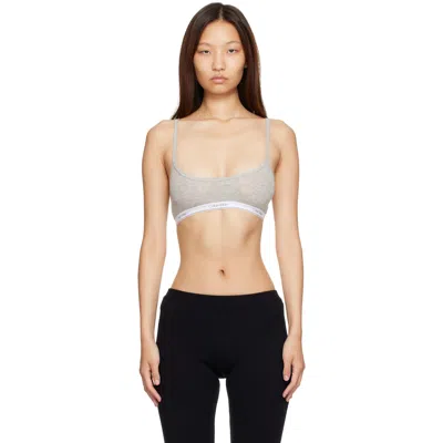 Calvin Klein Collection Grey Sienna Deconstructed Bra In Gray
