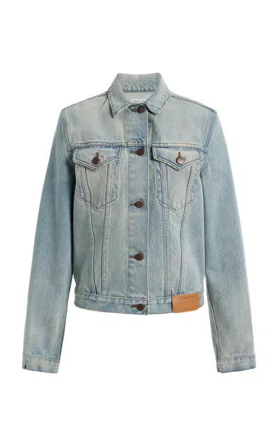 Calvin Klein Collection Harrel Collared Denim Jacket In Blue
