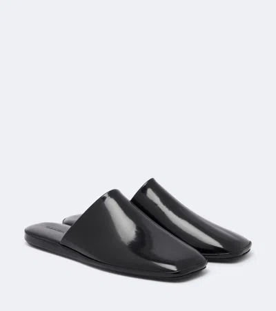Calvin Klein Collection Hugh Patent Leather Mules In Black