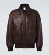 Calvin Klein Collection Johnson Leather Blouson In Brown