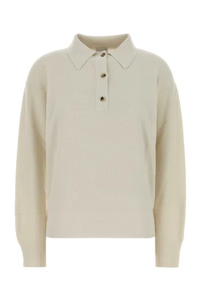 Calvin Klein Collection Knit Helga Polo Shirt In White