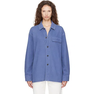 Calvin Klein Collection Blue Kostas Denim Shirt Jacket In 401 Blue